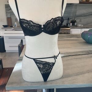 Victoria's Secret Black Lace Bra Set